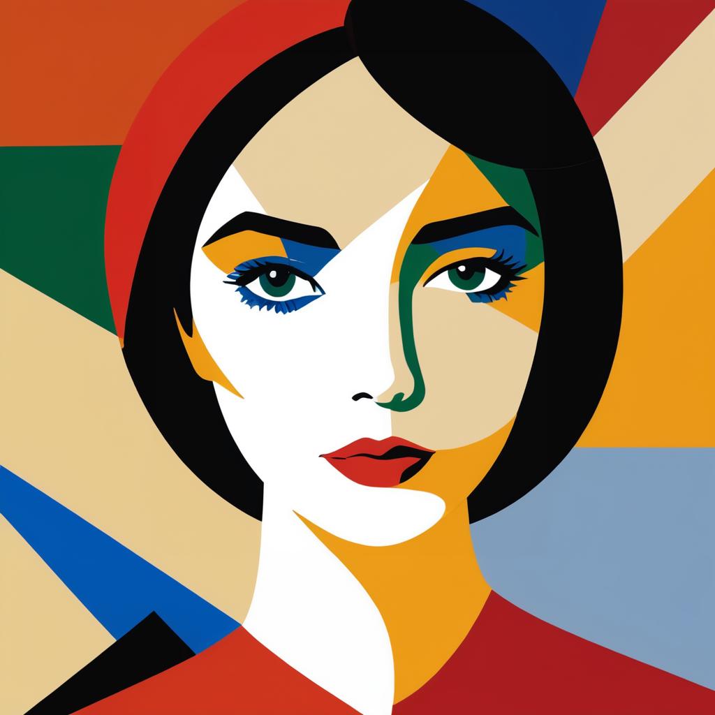 Abstract Woman's Face in Poliakoff Style