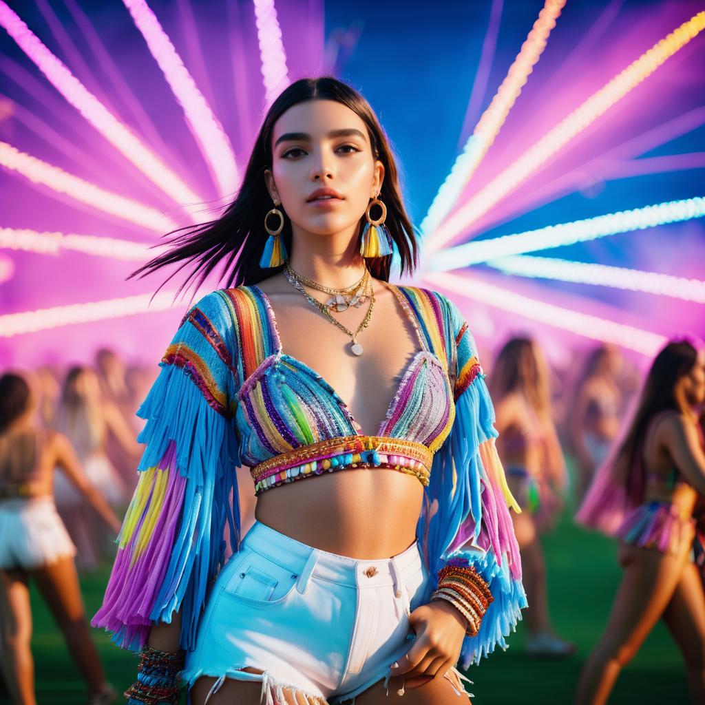 Vibrant Festival Scene with Dua Lipa