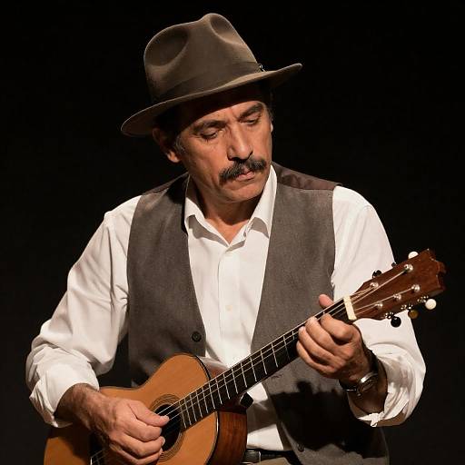 Moody Portrait of a Focused Musician