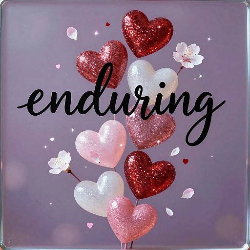 Etched Glass Hearts with Romantic Script