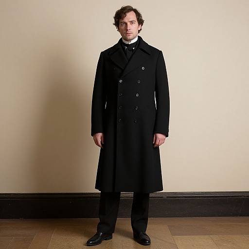 Victorian Man in Black Cutaway Coat
