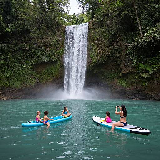 Serene Costa Rican Jungle Waterfall