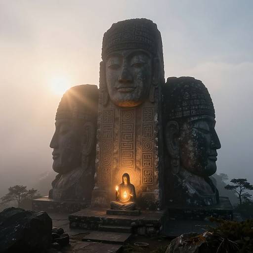 Oracle Meditating at Mountain Temple