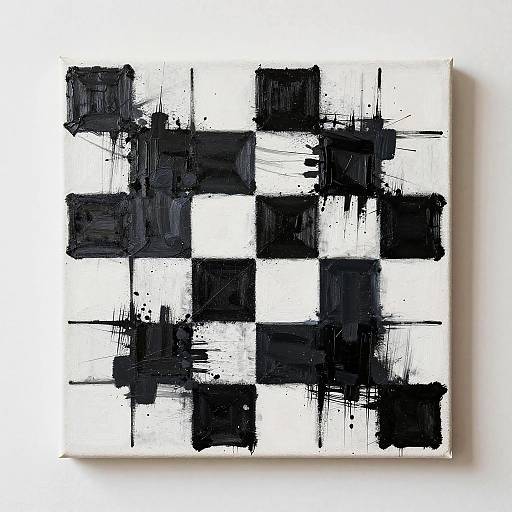 Abstract Damier Motif Art