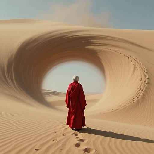 Elderly Figure by Surreal Sand Vortex