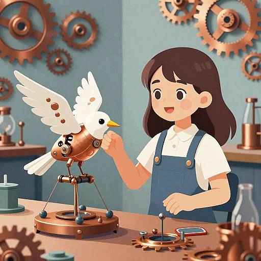 Young Inventor Girl Unveils Mechanical Birds