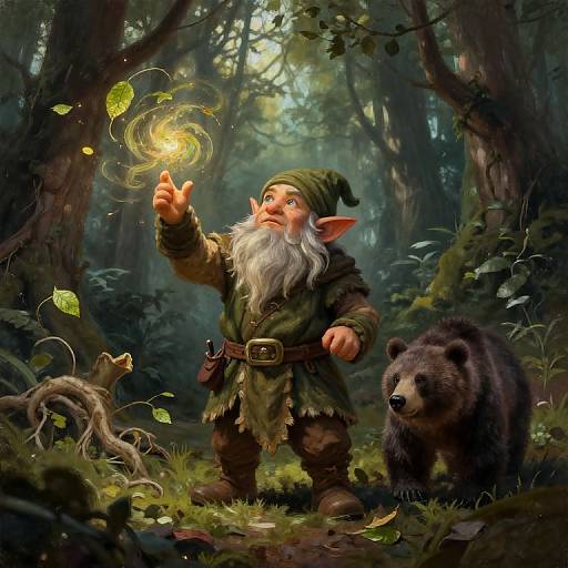 Dwarf Druid with Bear Companion