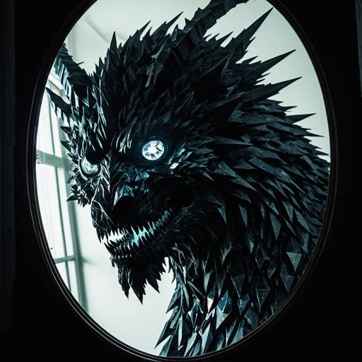 Surreal Shadow Beast with Glowing Crystalline Facets
