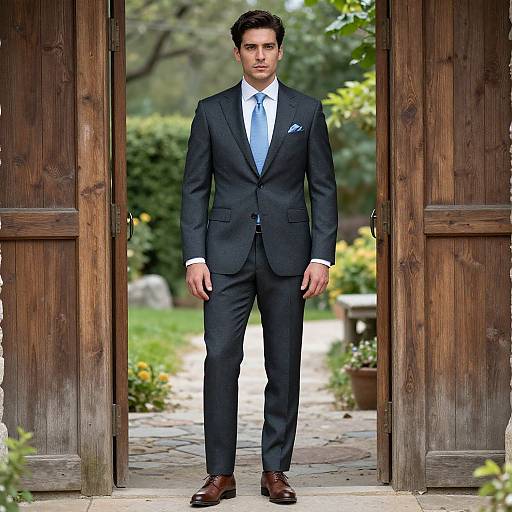 Handsome Man in Rustic Doorway