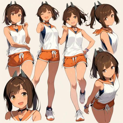 Charming Girl with Brown Hair and Shorts