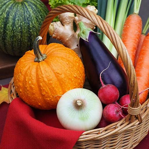 Vibrant Autumnal Vegetable Basket