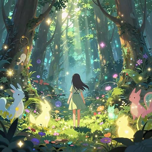 Anime Trans Girl in Enchanted Forest