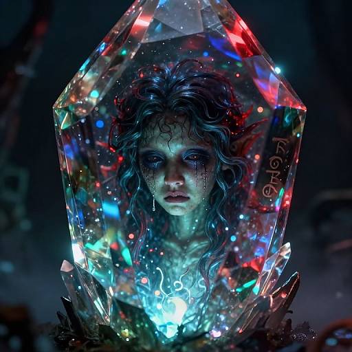 Trapped Evil Creature in Magic Crystal