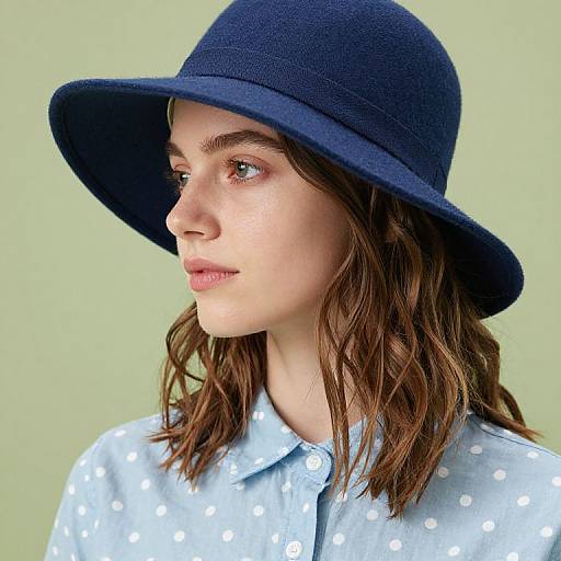 Girl in Blue Polka Dot Outfit