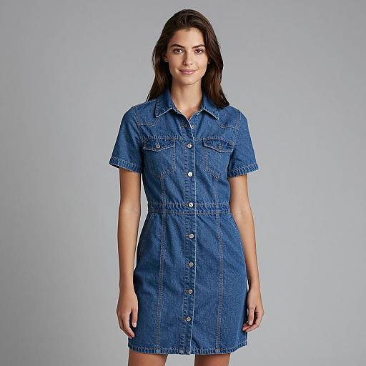 Casual Denim Dress Portrait of Woman