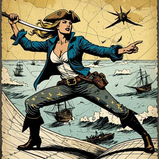 Retro Comic Book Daring Sky Pirate