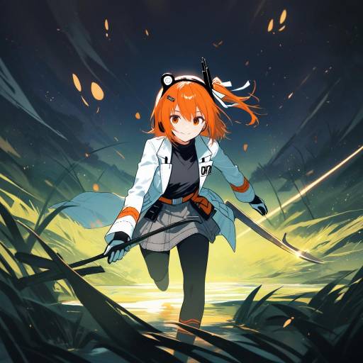 Confident Android Explorer in Vibrant Marshes