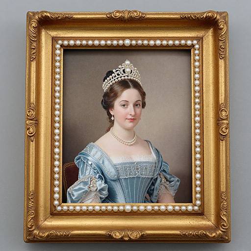 Antique Portrait Miniature in Gold Frame