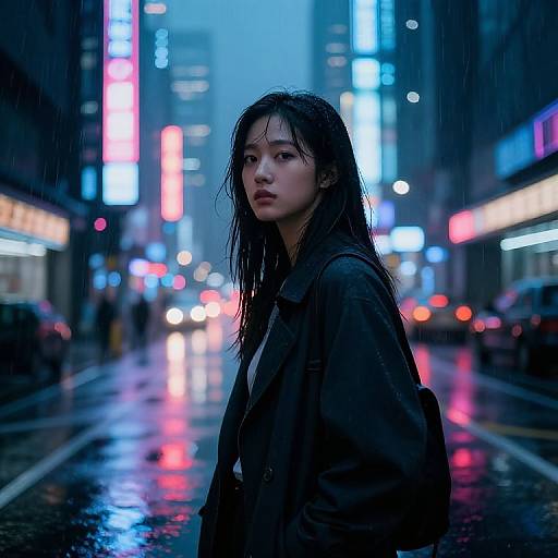 Jaekyung in Neon Cyberpunk City