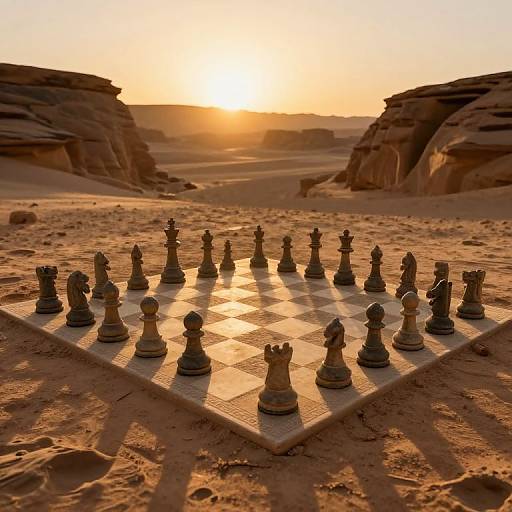 Ancient Sentient Chessboard at Sunset