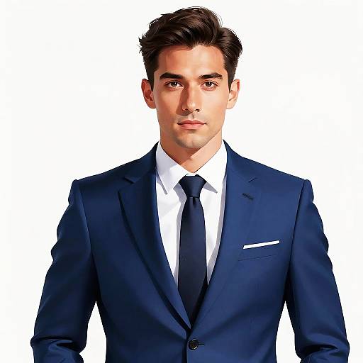 Stylish Man in Tailored Blue Suit