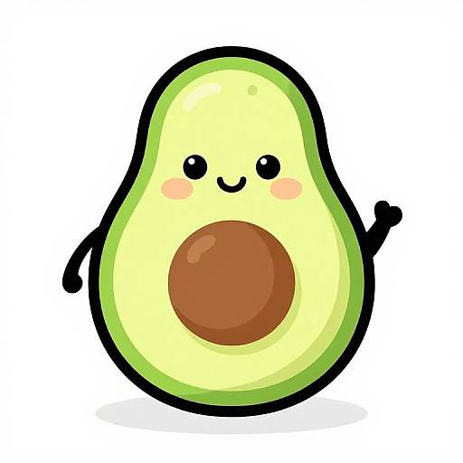 Cute Cartoon Avocado Illustration