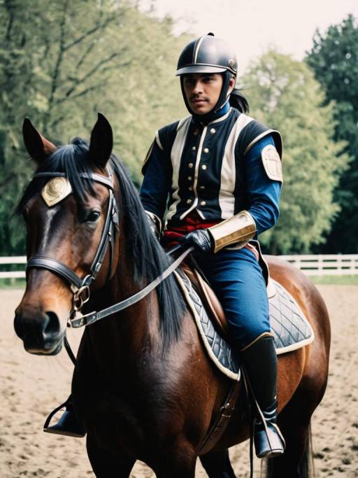 Man in Horse Rider Costume on Horseback