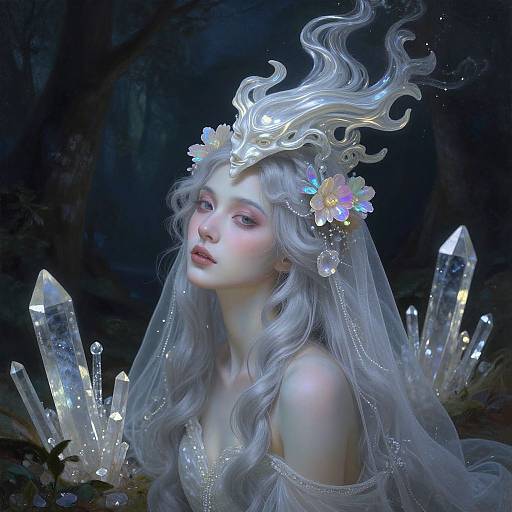 Ethereal Surreal Portrait with Crystal Spires