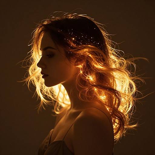 Radiant Light Tendrils in Hair