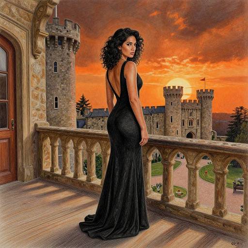 Ultra Realistic Woman in Medieval Tower