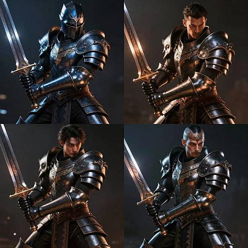 Epic Fantasy Armored Warriors Collage