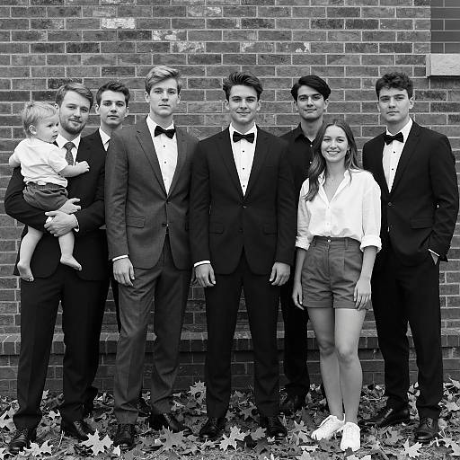 Formal Group Portrait in Black and White