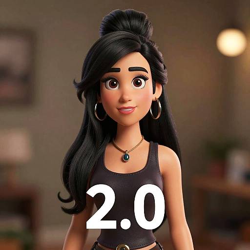 Cinematic 3D Caricature of Amy Winehouse