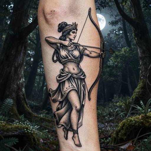 Artemis Greek Goddess Tattoo Design