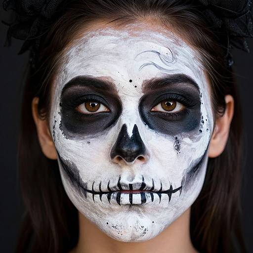 Intricate Skeleton Face Paint Halloween