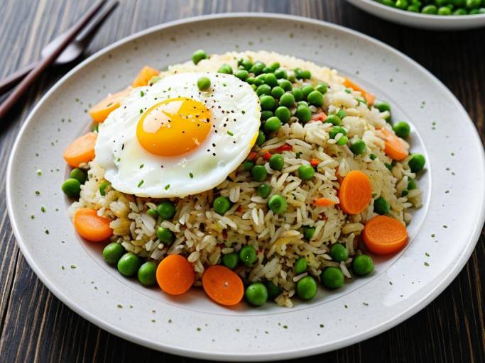 Colorful Egg Fried Rice Wallpaper Design
