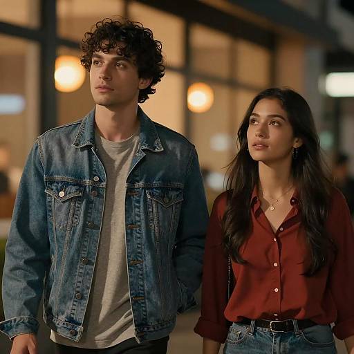 Nighttime Stroll with Urban Glow