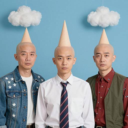 Three Unique Cone-Headed Characters