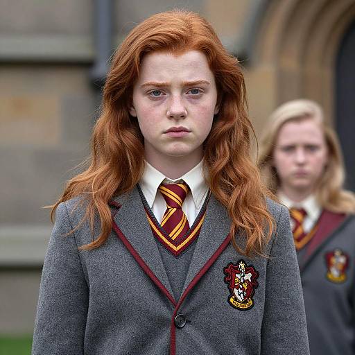 Female Student in Gryffindor Uniform