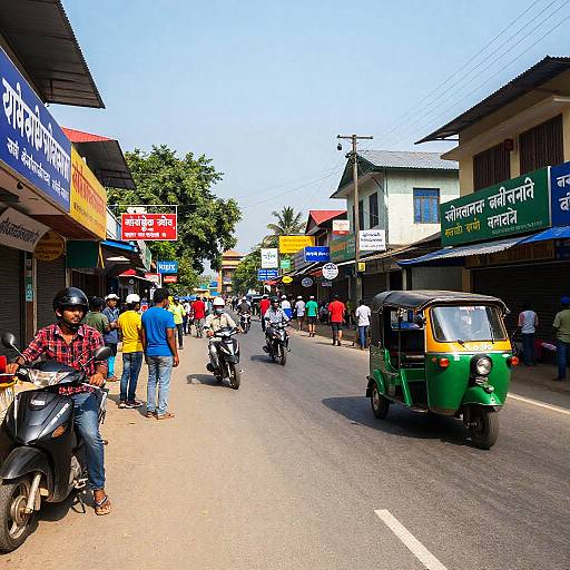 Vibrant Small Town Street Scene