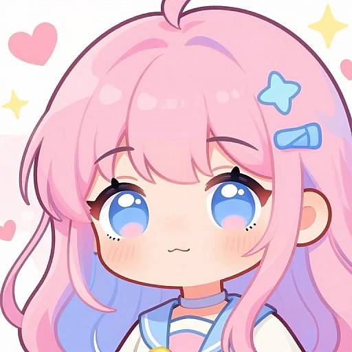 Chibi Anime Character with Pout Face