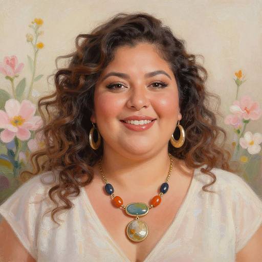 Warm Portrait of Thick Latina Woman