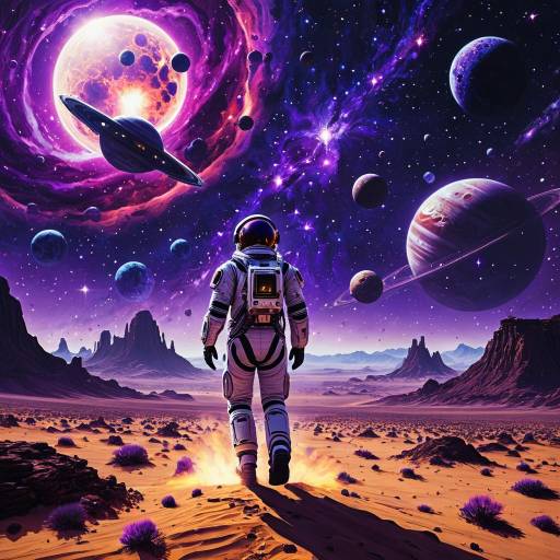 Surreal Astronaut in Cosmic Desert Surreal Astronaut in Cosmic Desert