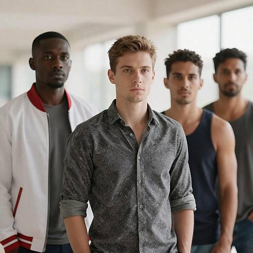 Indoor Group Portrait of Four Men