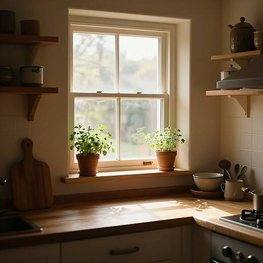 Cozy Rustic Kitchen Morning Light