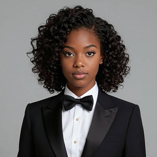 Elegant Brazilian Girl in Tuxedo