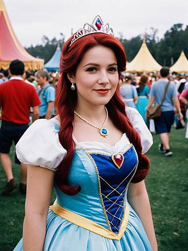 Woman in Disney Princess Costume at Festival