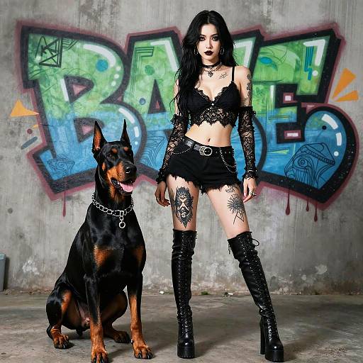 Realistic Gothic Graffiti Character