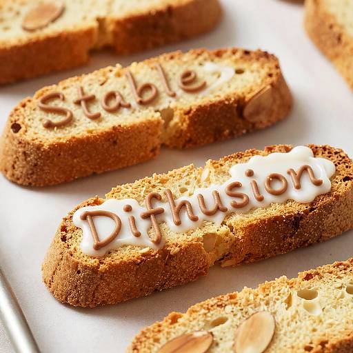 Almond Biscotti with Icing Text