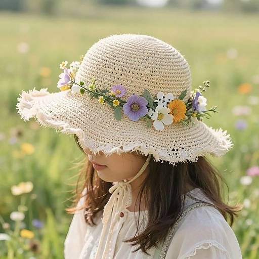 Whimsical Floral Hat in Meadow